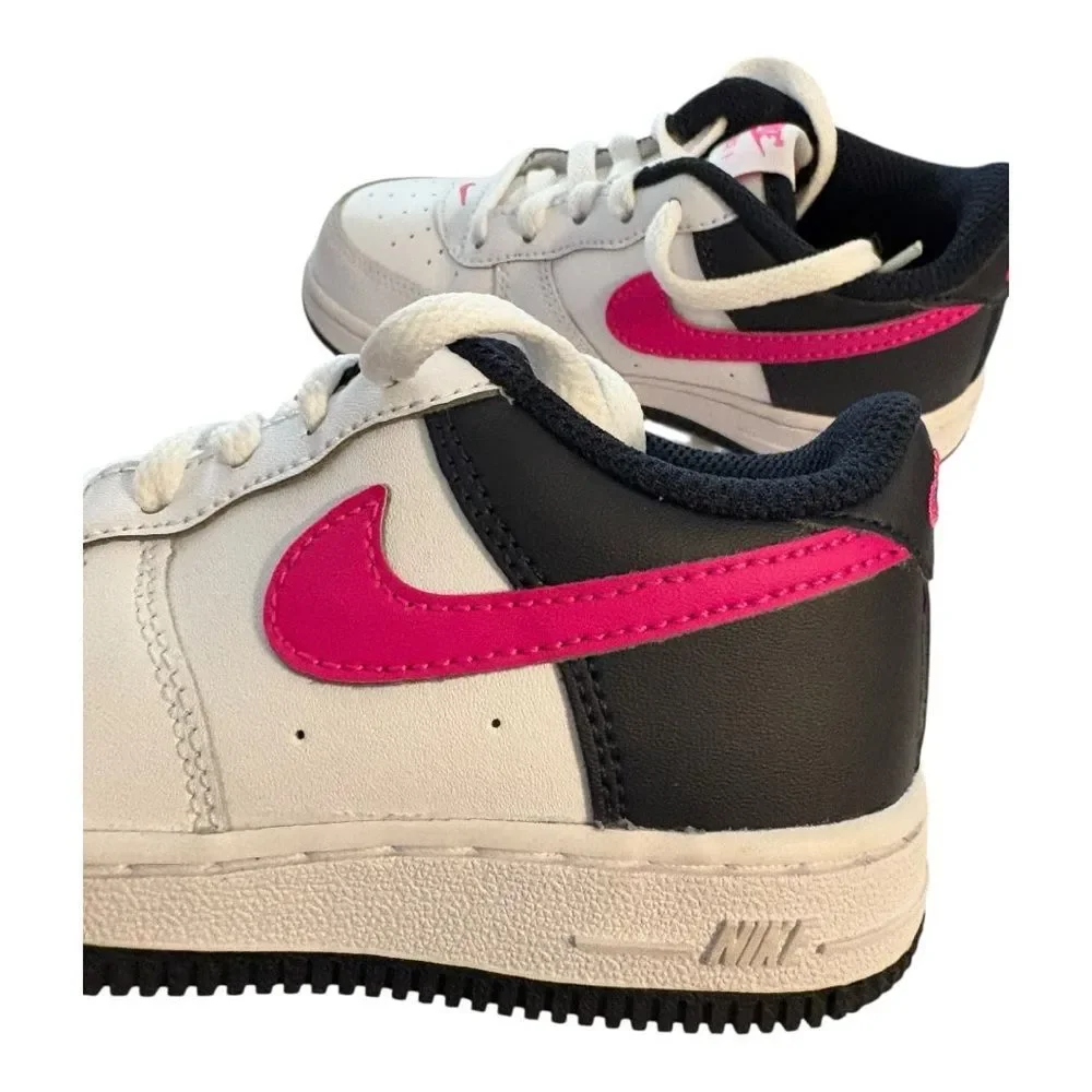 Nike Kids White and Pink Force 1‎ Sneakers